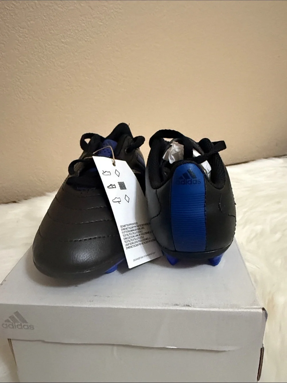adidas Kids Soccer Cleats in Black and Blue